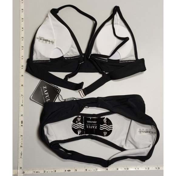 NWT ZAFUL Small Triangle Black bikini set - Picture 2 of 6